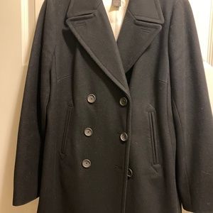 Black wool pea coat
